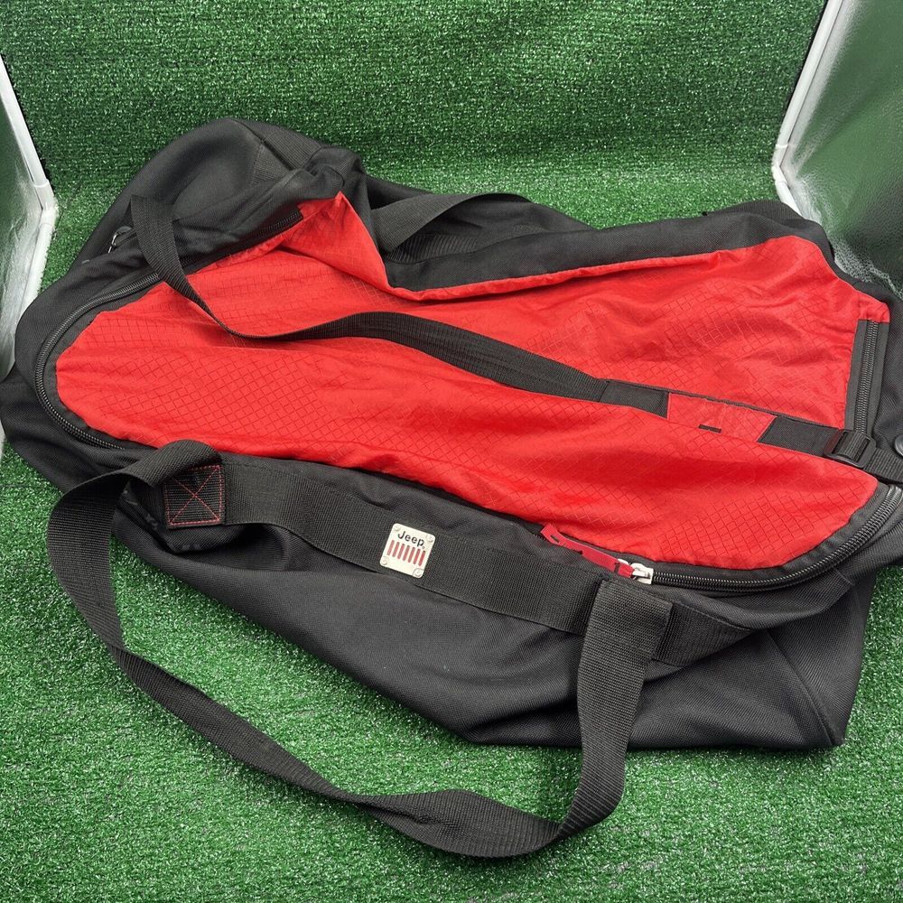 Jeep Duffle XL Bag Shoulder Strap Black Red 30‎ x 14 x 14 -94.5L-5880 Cu In